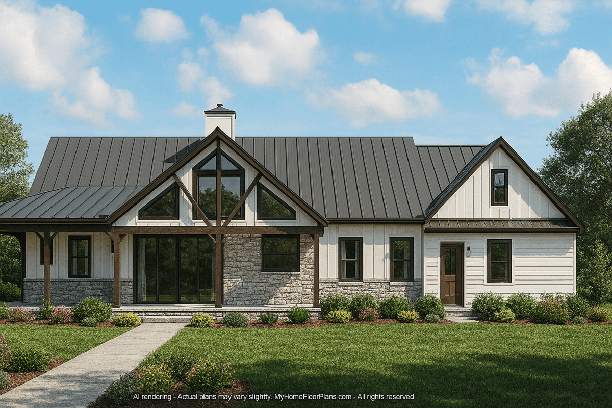 Spacious 2-Bedroom House Plan with Vaulted Great Room & Open Layout