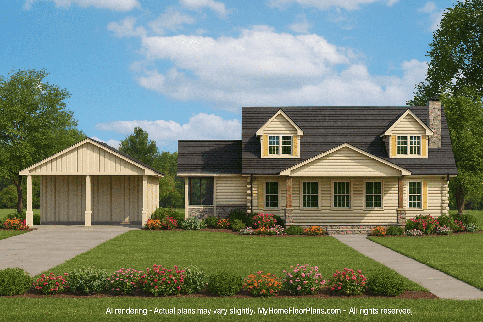 Spacious 2-Story Cabin House Plan with Rustic Charm & CAD Designs