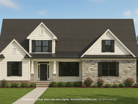 Spacious 2-Story Craftsman Home Plan with Vaulted Ceilings & Open Floor Layout