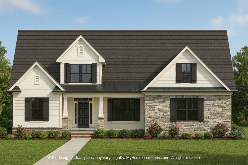 Spacious 2-Story Craftsman Home Plan with Vaulted Ceilings & Open Floor Layout