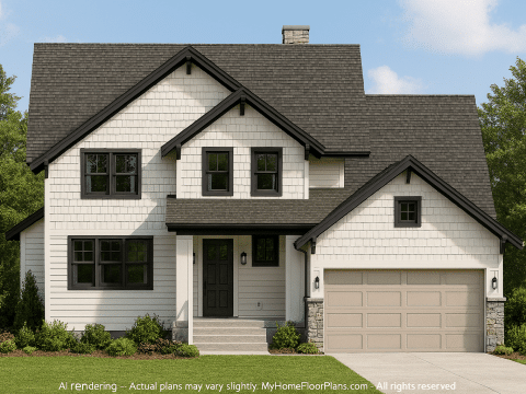 Spacious 2-Story Craftsman House Plan with 5 Bedrooms