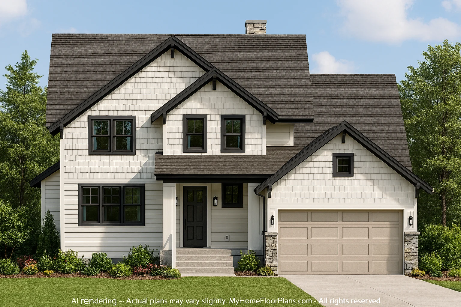 Spacious 2-Story Craftsman House Plan with 5 Bedrooms
