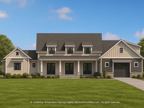 Spacious 2-Story Home Floor Plan with CAD Designs & Blueprint