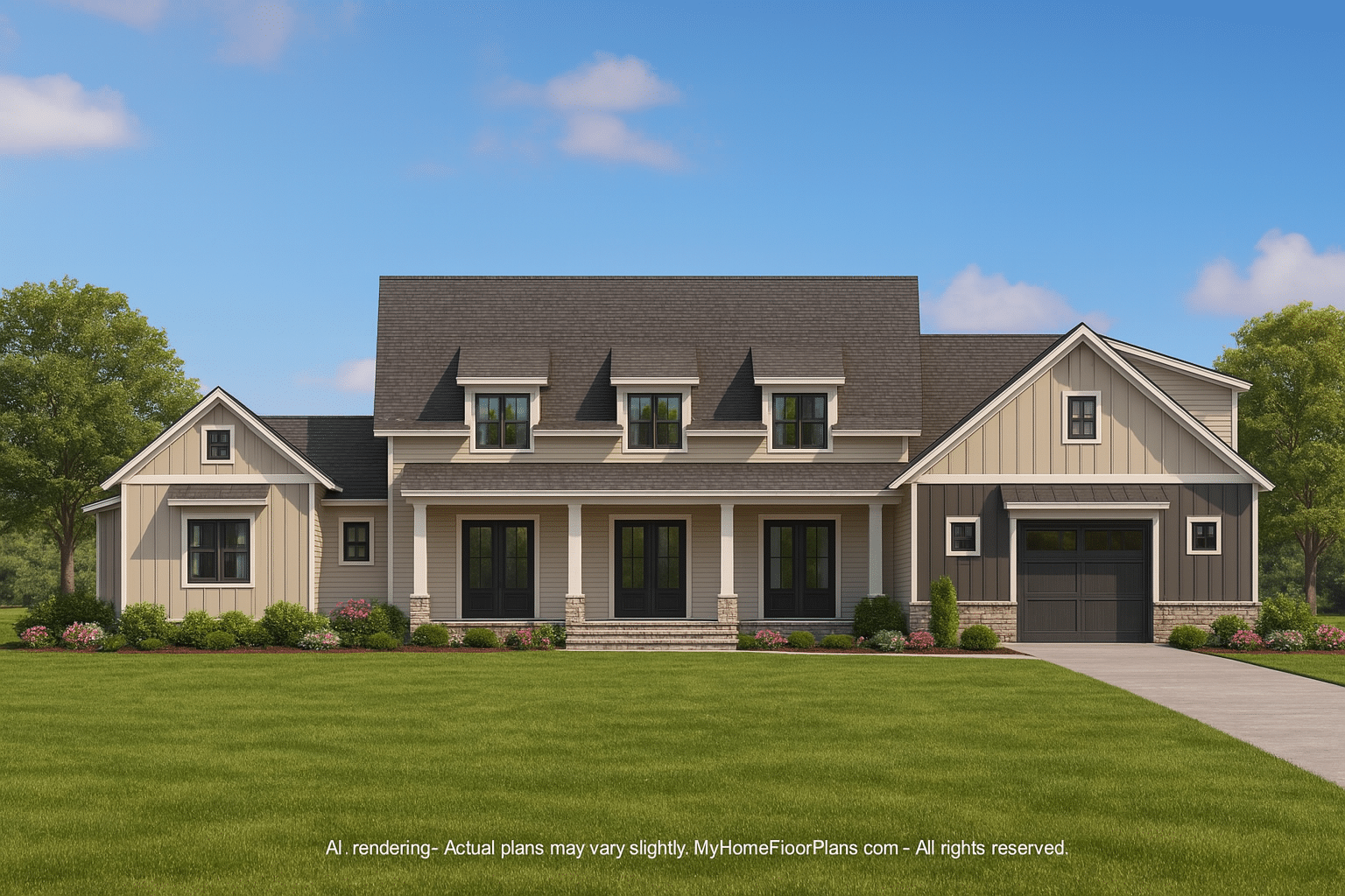 Spacious 2-Story Home Floor Plan with CAD Designs & Blueprint