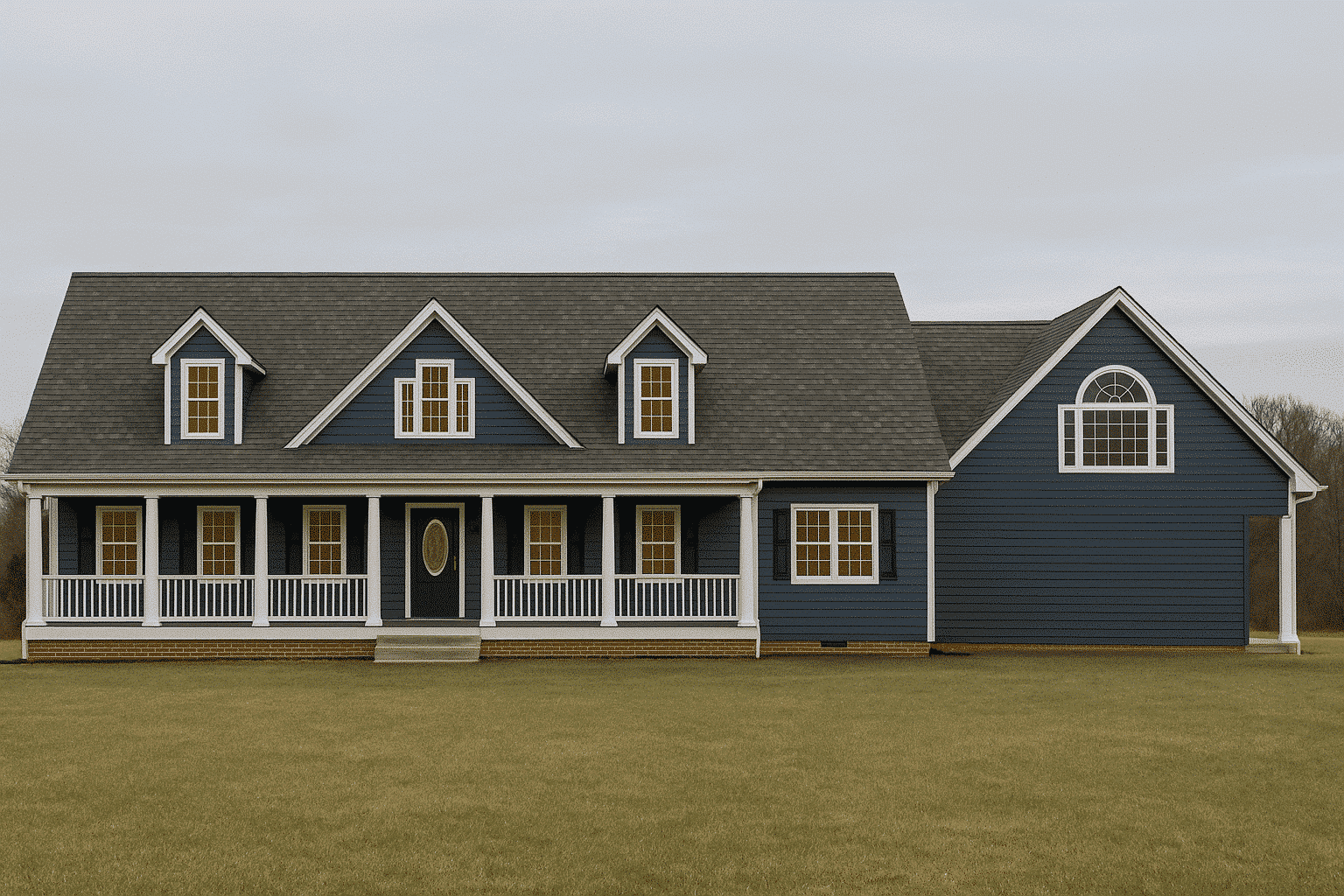 Spacious 2-Story Home Plan with Colonial Revival Architecture