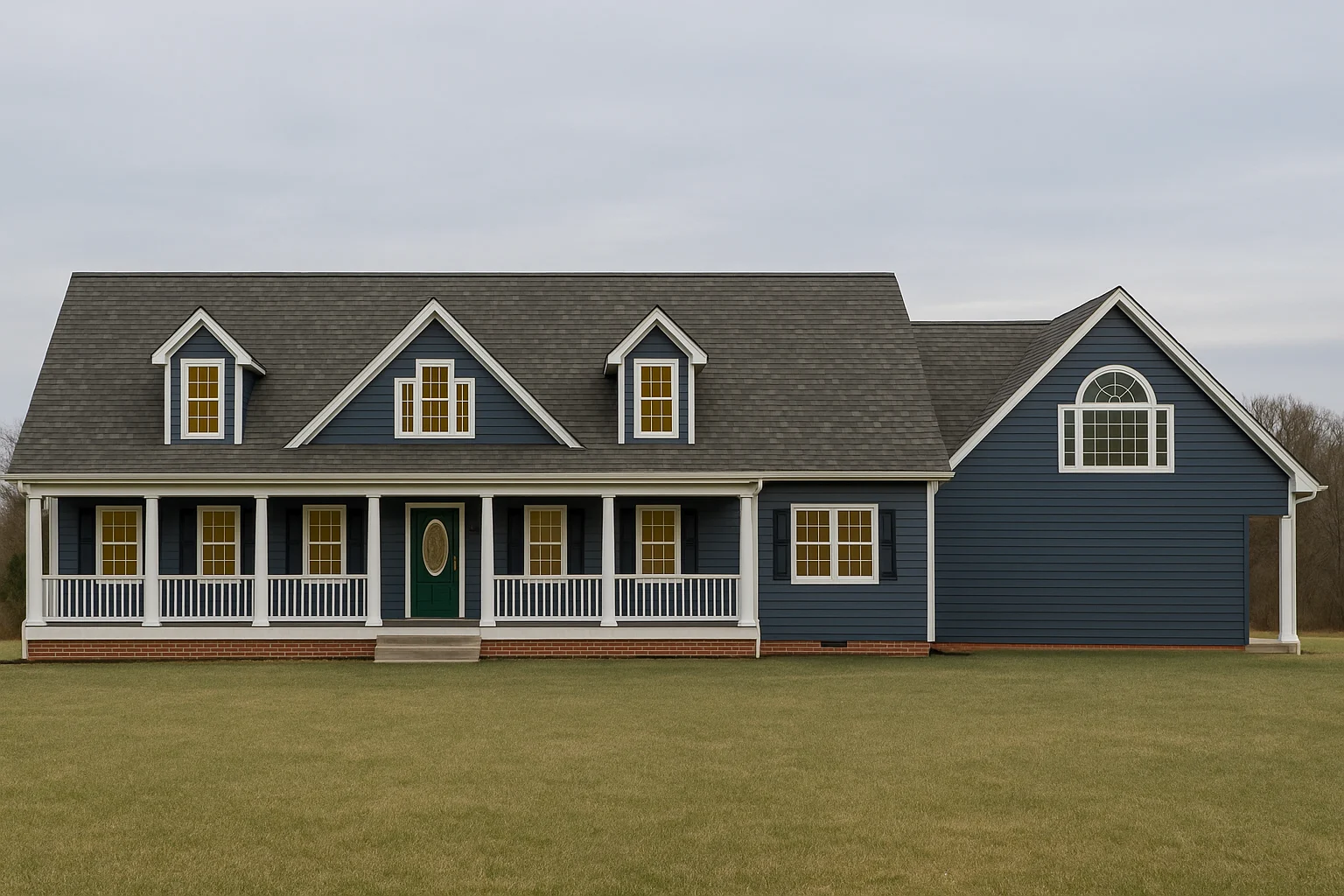 Spacious 2-Story Home Plan with Colonial Revival Architecture