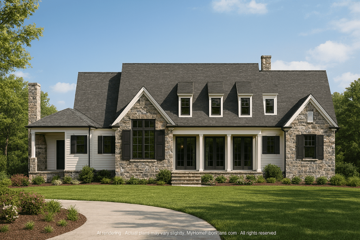 Spacious 2-Story House Plan with Bonus Garage Suite & 7 Bedrooms