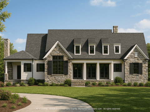 Spacious 2-Story House Plan with Bonus Garage Suite & 7 Bedrooms