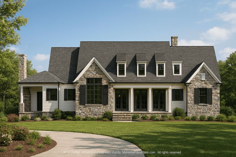 Spacious 2-Story House Plan with Bonus Garage Suite & 7 Bedrooms
