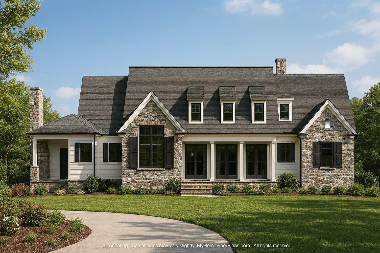 Spacious 2-Story House Plan with Bonus Garage Suite & 7 Bedrooms