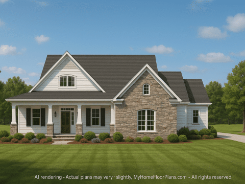 Spacious 2-Story House Plan with Craftsman Character & Wraparound Porch