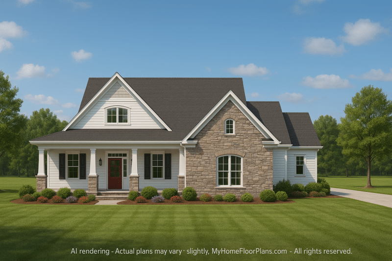 Spacious 2-Story House Plan with Craftsman Character & Wraparound Porch