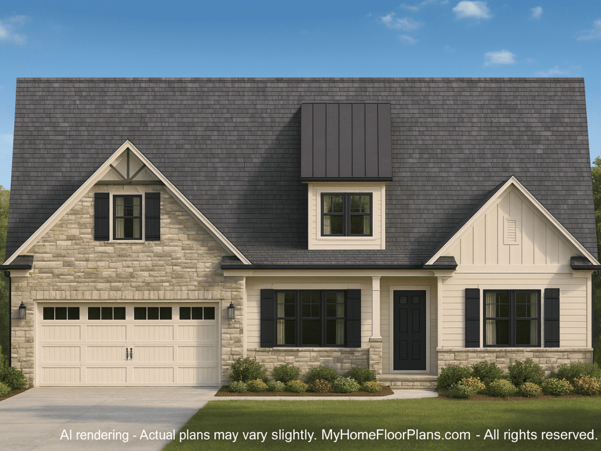Spacious 2-Story House Plan with Craftsman Charm & Functional CAD Designs