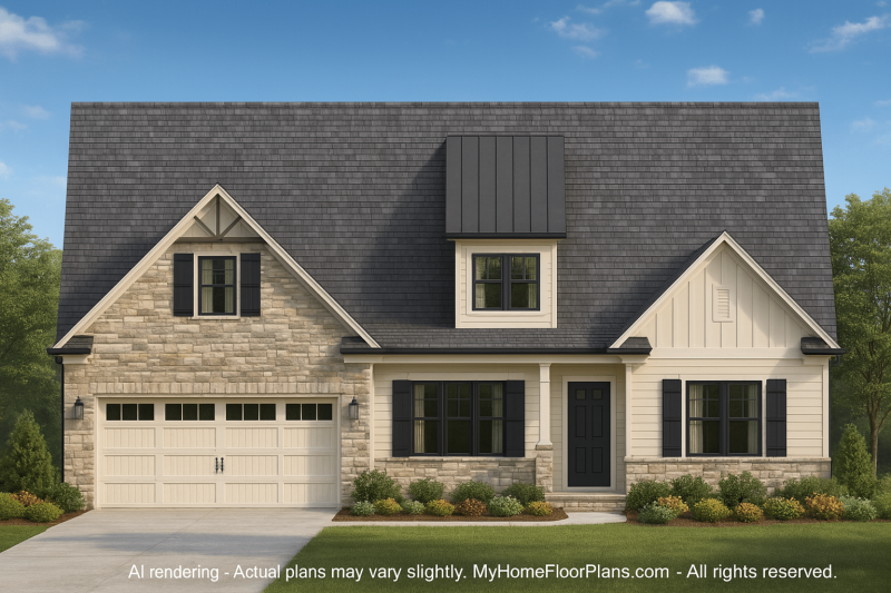 Spacious 2-Story House Plan with Craftsman Charm & Functional CAD Designs