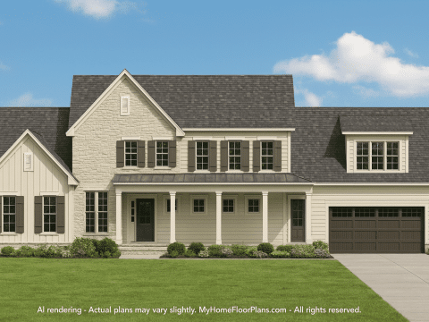 Spacious 2-Story House Plan with Craftsman Design & CAD Blueprints