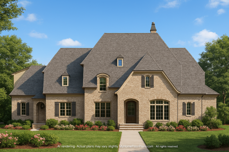 Spacious 2-Story House Plan with French Country Design