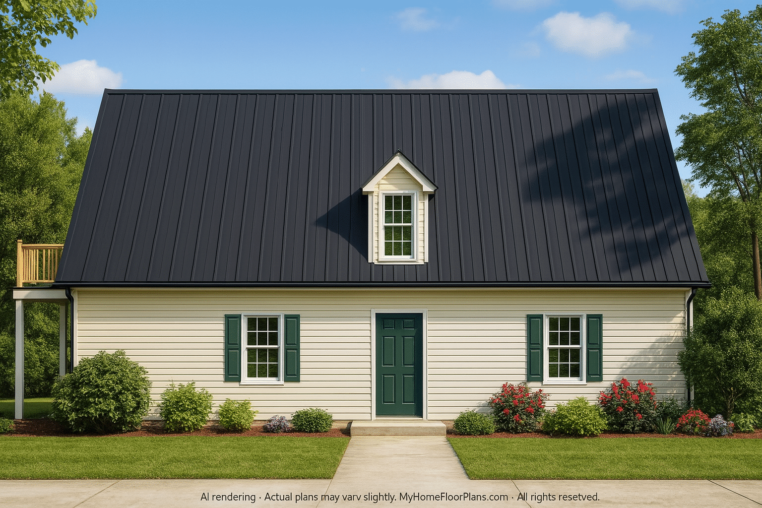 Spacious 2-Story House Plan with Great Room & Balcony Access