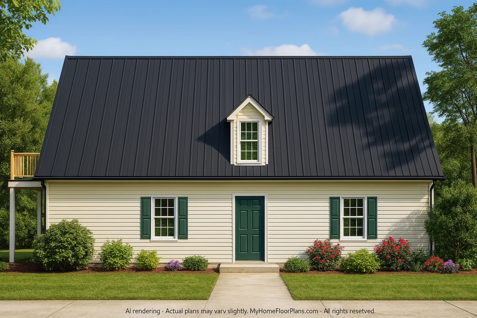 Spacious 2-Story House Plan with Great Room & Balcony Access