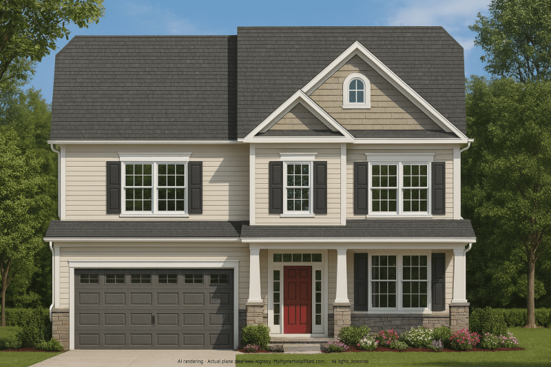 Spacious 2-Story House Plan with Open Floor Layout and Colonial Revival Style