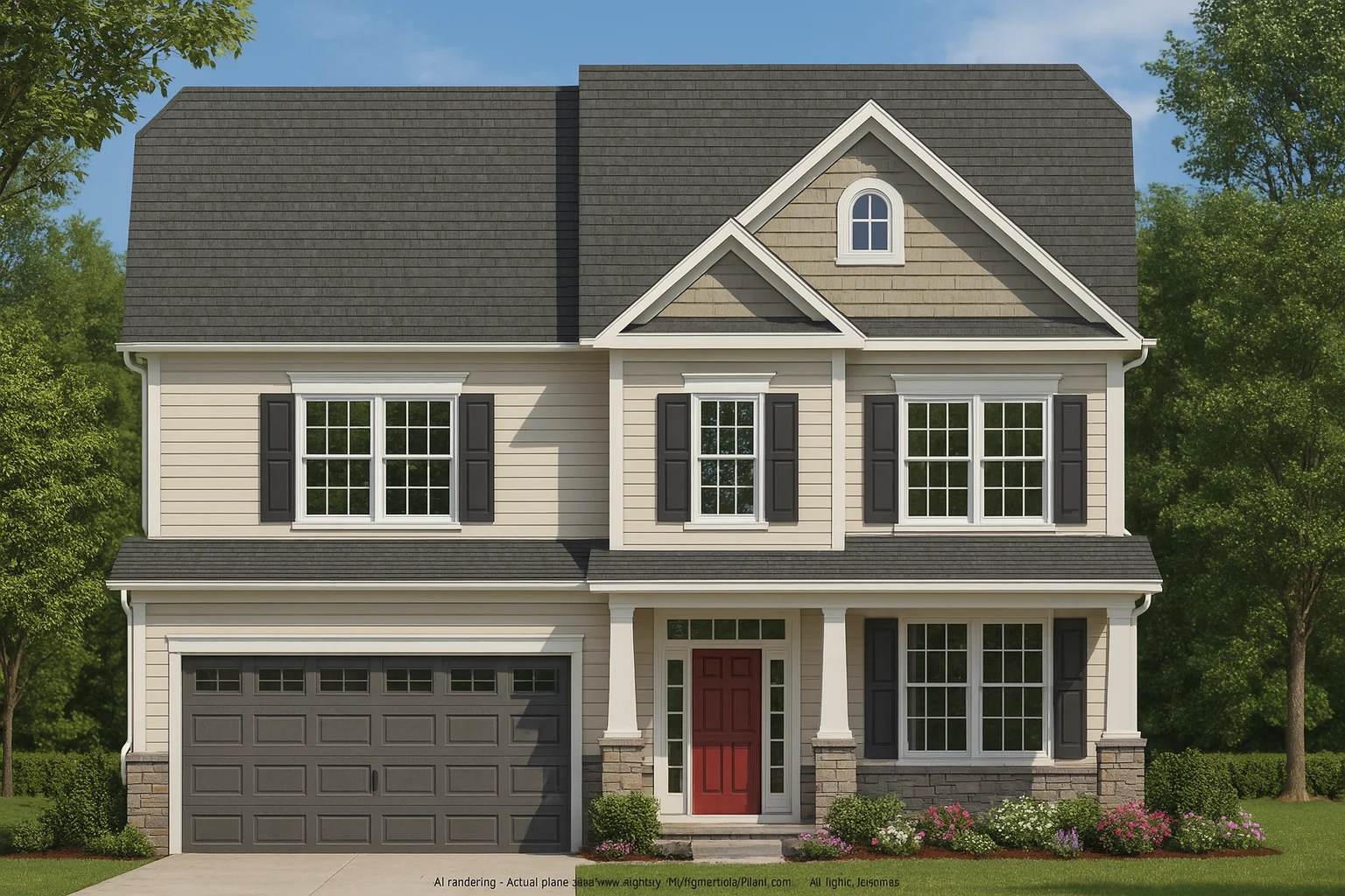 Spacious 2-Story House Plan with Open Floor Layout and Colonial Revival Style