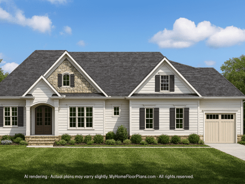 Spacious 2-Story House Plan with Traditional Craftsman Style