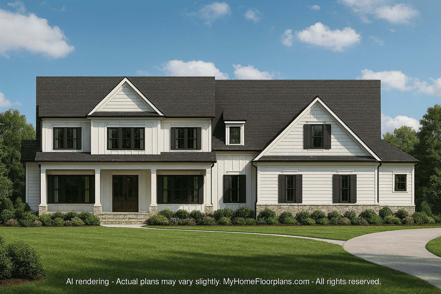 Spacious 2-Story House Plan with Workshop Garage & Open Layout