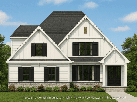 Spacious 2-Story Modern Craftsman House Plan with CAD Design