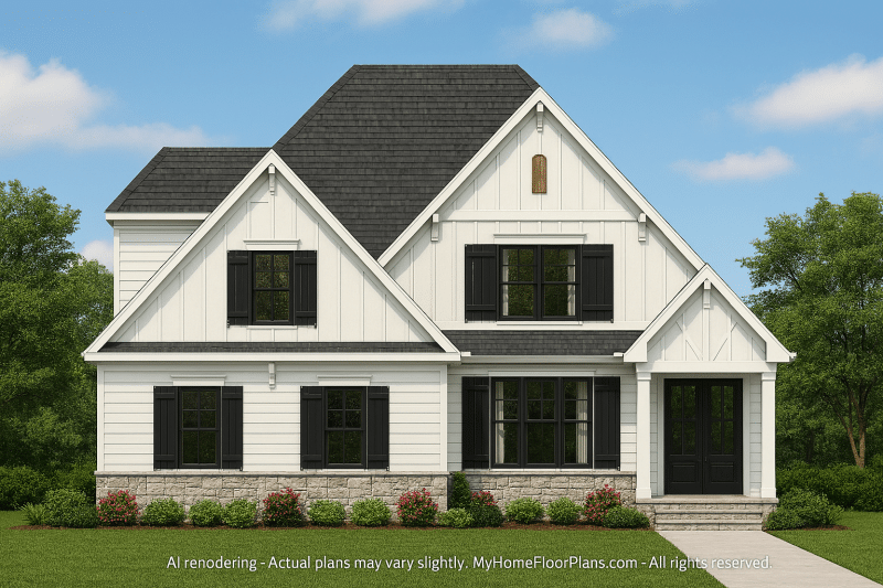 Spacious 2-Story Modern Craftsman House Plan with CAD Design