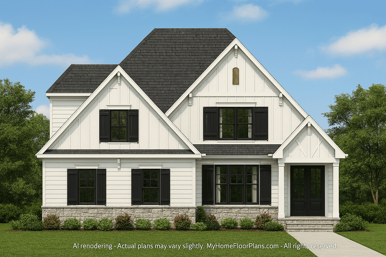 Spacious 2-Story Modern Craftsman House Plan with CAD Design