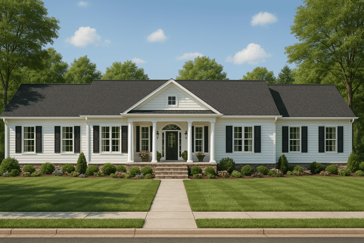 Spacious 2-Story Office Building Plan with Craftsman Architecture