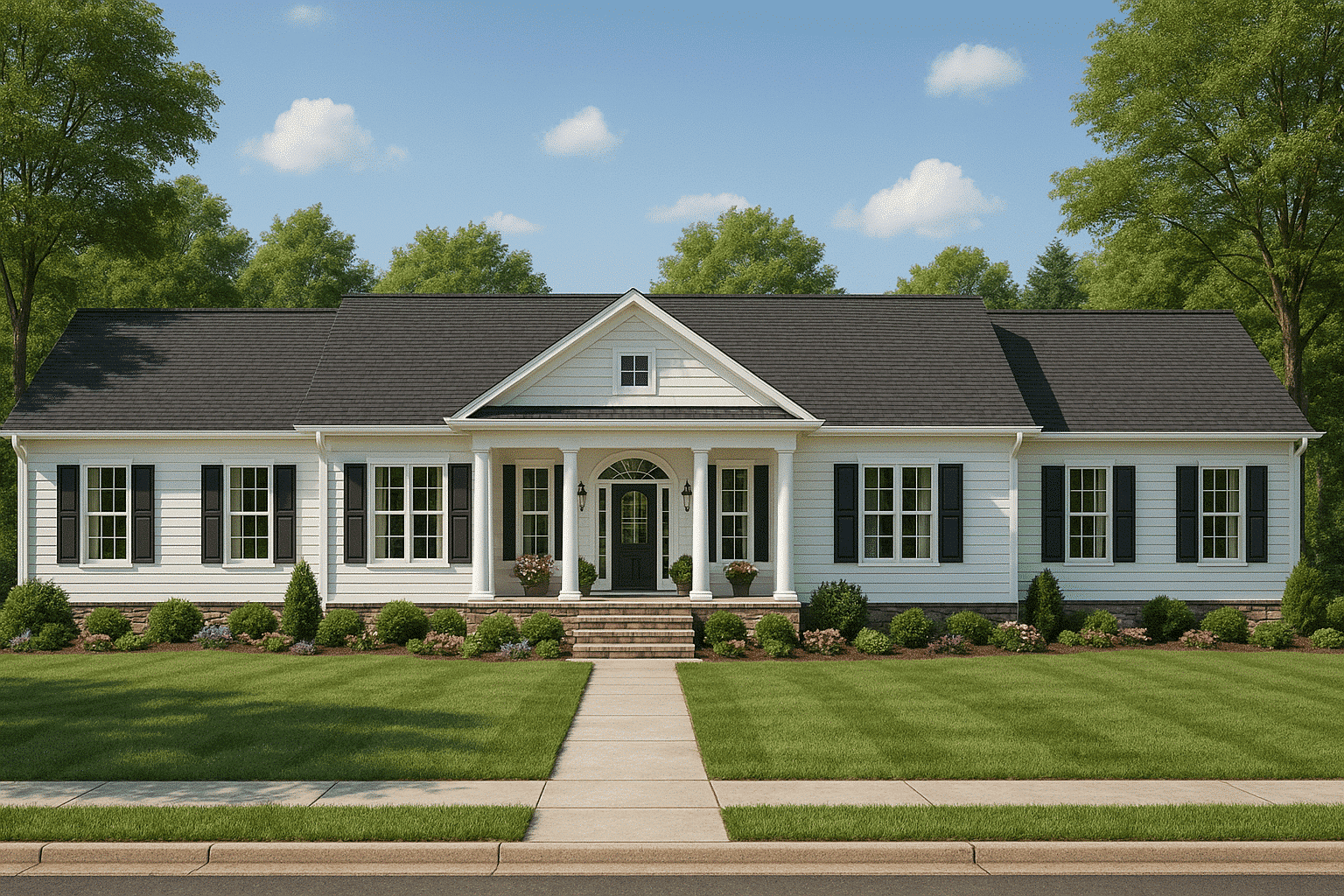 Spacious 2-Story Office Building Plan with Craftsman Architecture