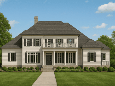 Spacious 2-Story Southern House Plan with Elegant Floor Design