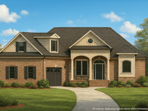 Spacious 2-Story Traditional House Plan with Covered Porches