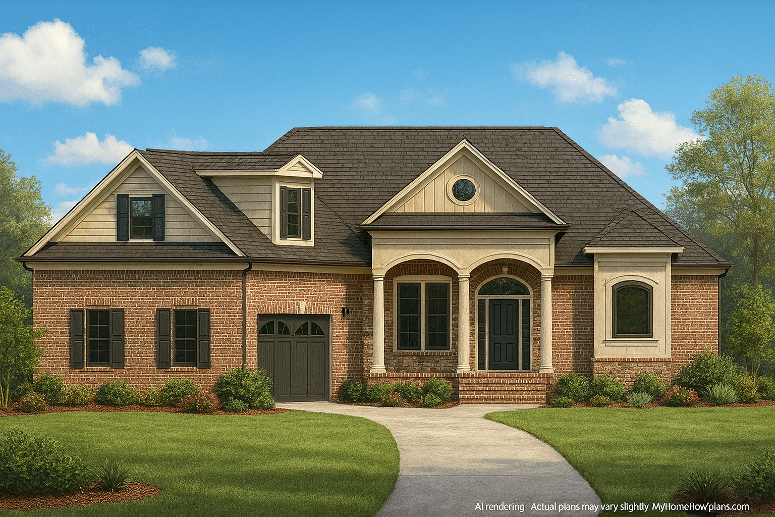 Spacious 2-Story Traditional House Plan with Covered Porches