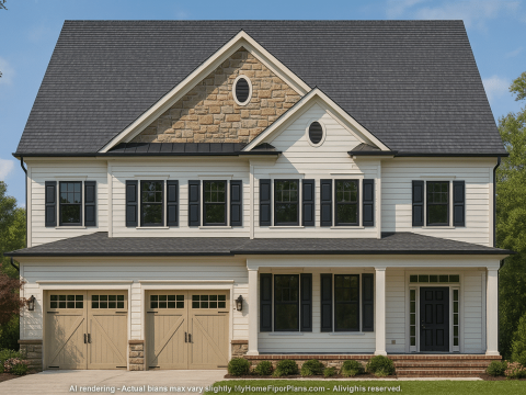 Spacious 4-Bedroom Home Plan with Blueprint and CAD Designs