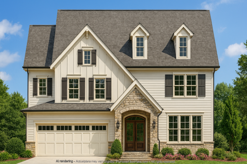 Spacious 5-Bedroom House Plan with 3-Car Garage and CAD Designs