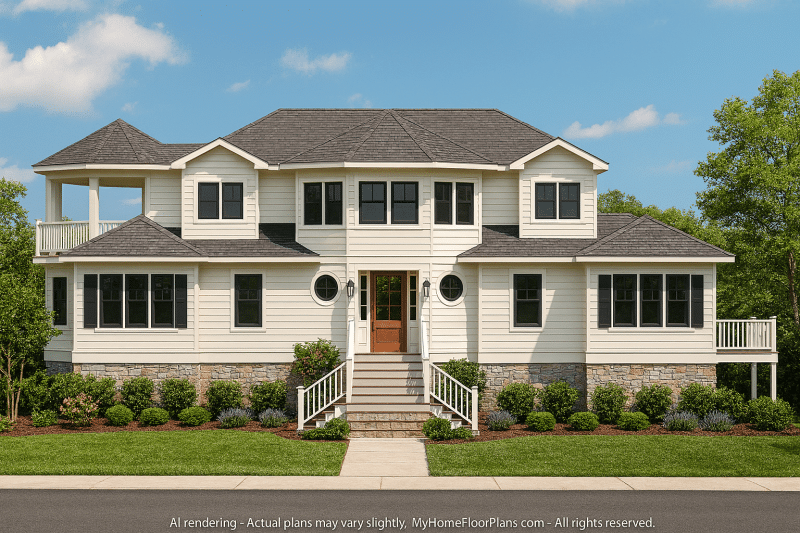 Spacious Coastal House Plan with CAD Designs & Panoramic Views