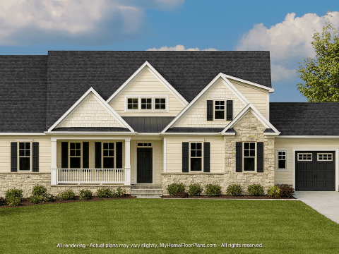 Spacious Craftsman Home Floor Plan with CAD Architecture