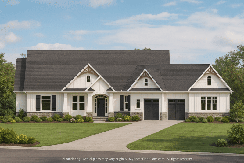 Spacious Craftsman House Plan with Vaulted Ceilings and Bonus Rooms