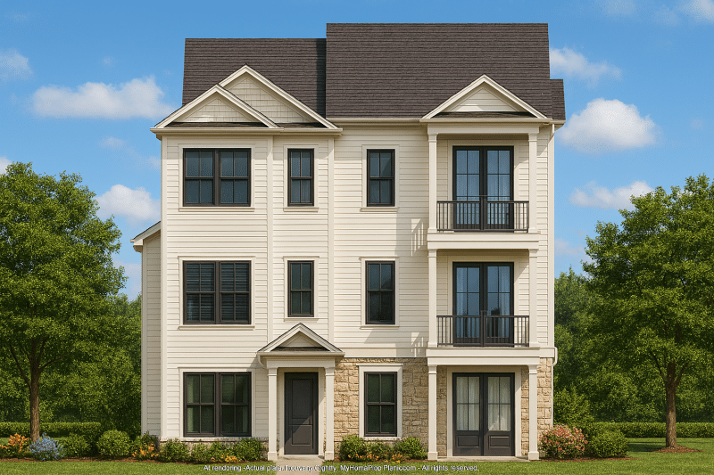Spacious Duplex House Plan with Modern Design and CAD Blueprint