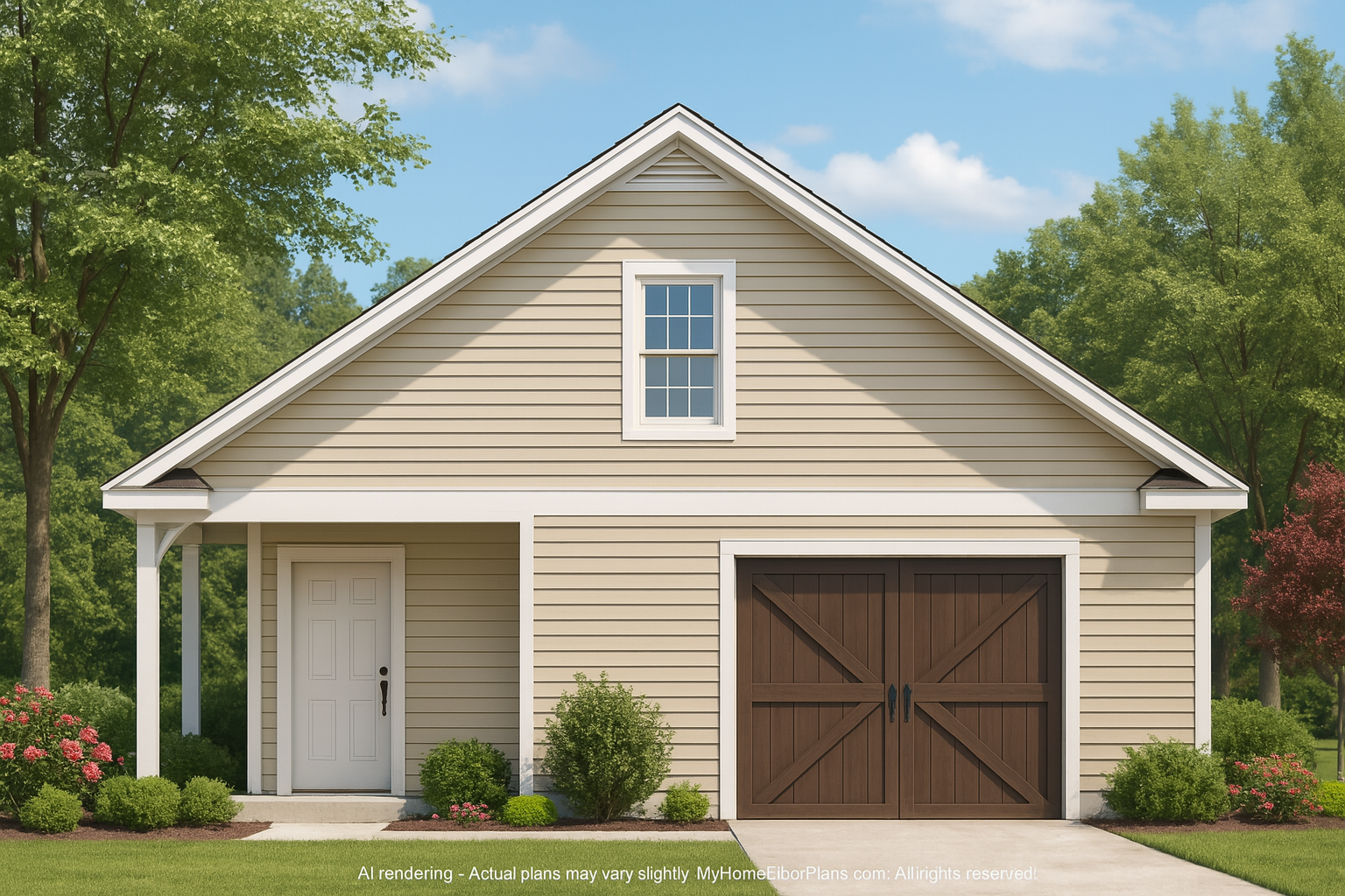 Spacious Garage Plan with Workshop - Architectural Design Blueprint