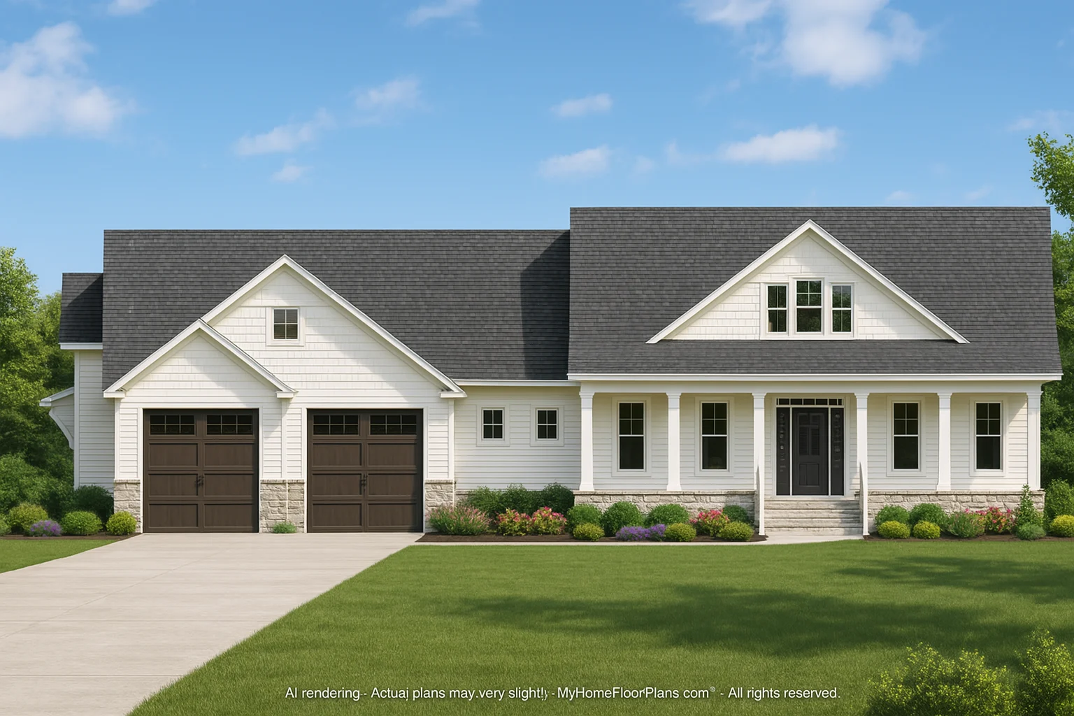 Spacious Home Plan with 2 Floors, 4 Beds & Craftsman Style