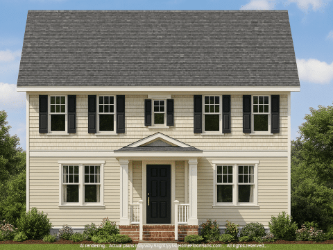 Spacious Home Plan with 2.5 Floors, Detached Garage, and CAD Design
