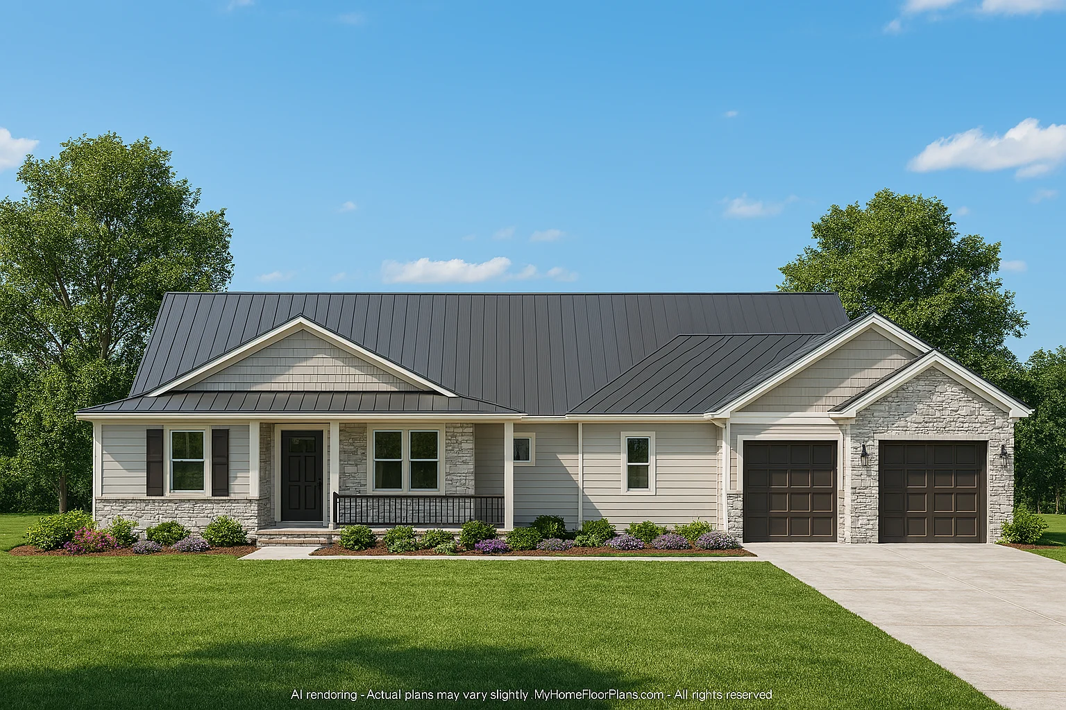 Spacious House Plan with Angled Garage and Modern Blueprint