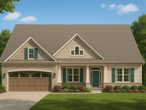 Spacious One-Story House Plan with CAD Blueprint & Craftsman Charm