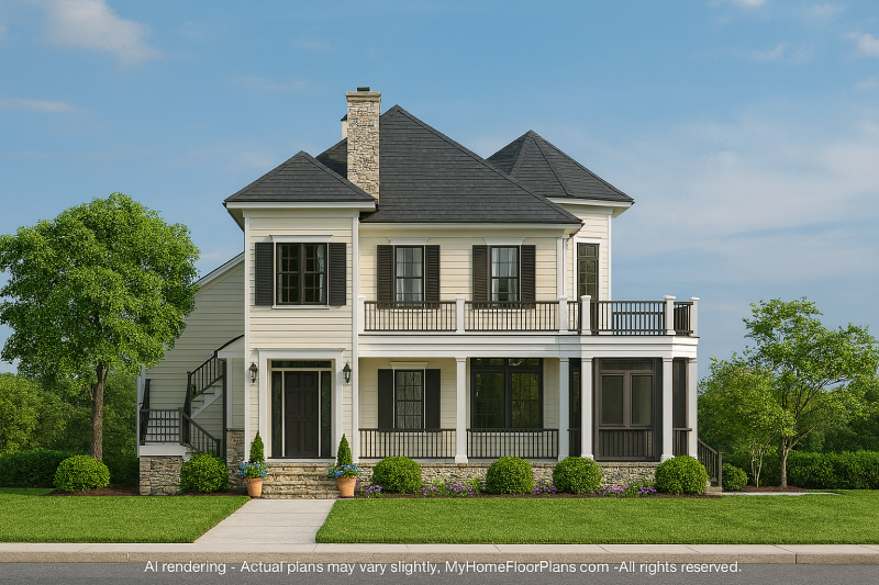 Spacious Southern Home Plan with 2-Story Floor Designs
