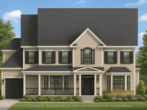 Spacious Traditional Home Plan with 2 Floors and CAD Designs