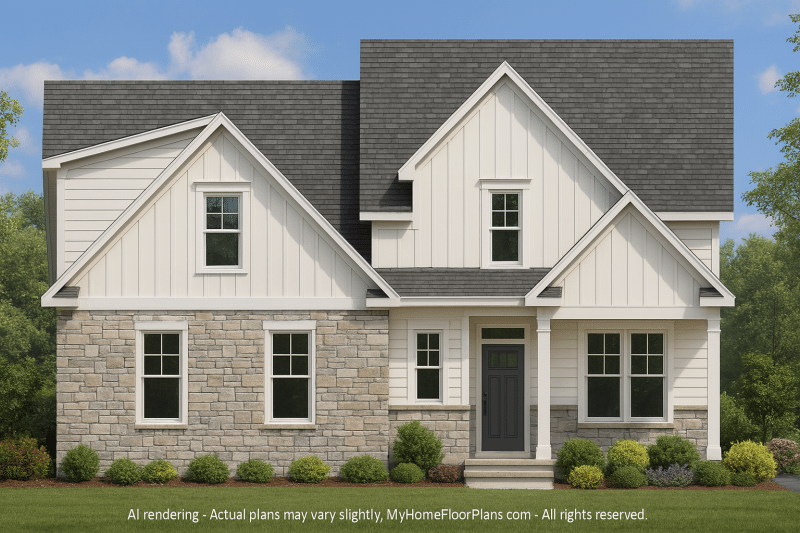 Stunning 1.5-Story House Plan with Craftsman Design & Spacious Layout