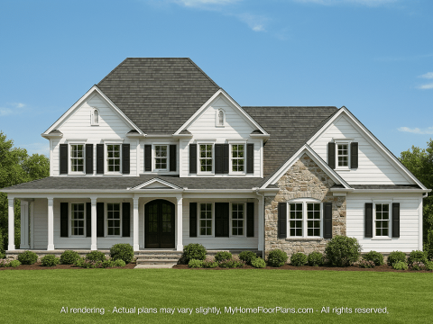 Stunning 2-Story Colonial House Plan with Classic Architecture