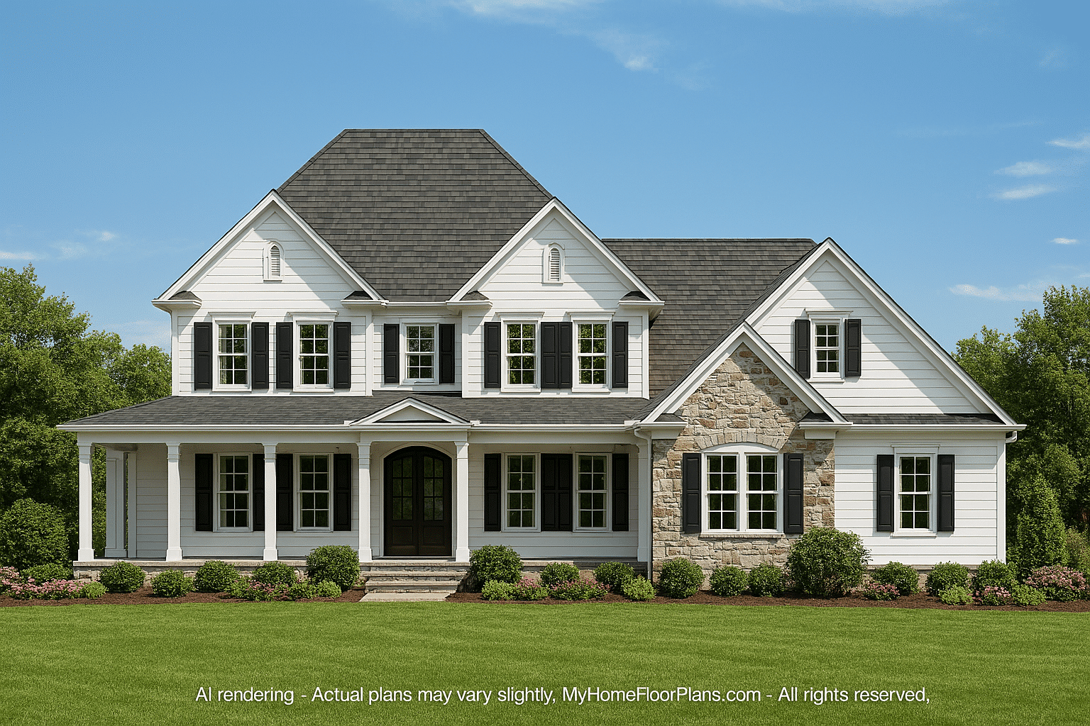 Stunning 2-Story Colonial House Plan with Classic Architecture